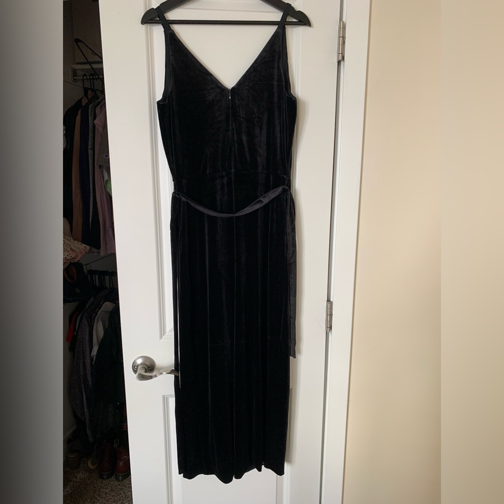 Banana republic black velvet jumpsuit. Wide leg.